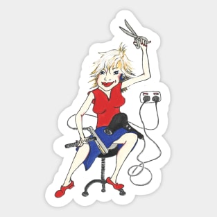 Hairdresser at work Sticker